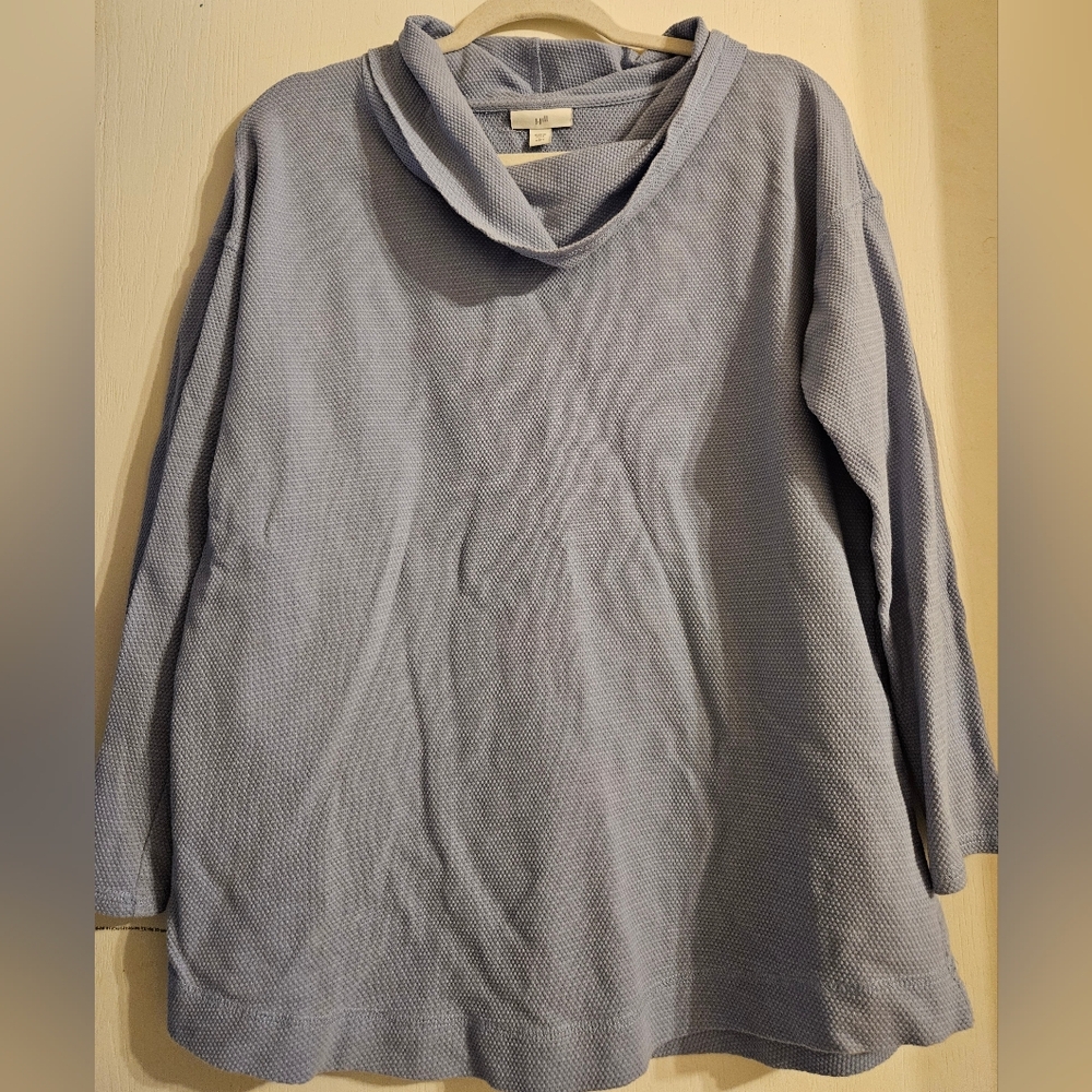 J. Jill Lavendar Waffle Knit Cowl Sweatshirt